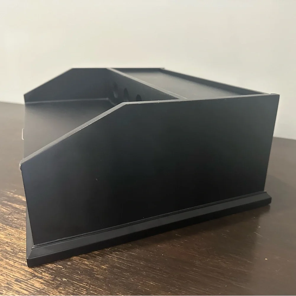Pottery Barn Black Cable Management Charging Station Desk Stationery Organizer